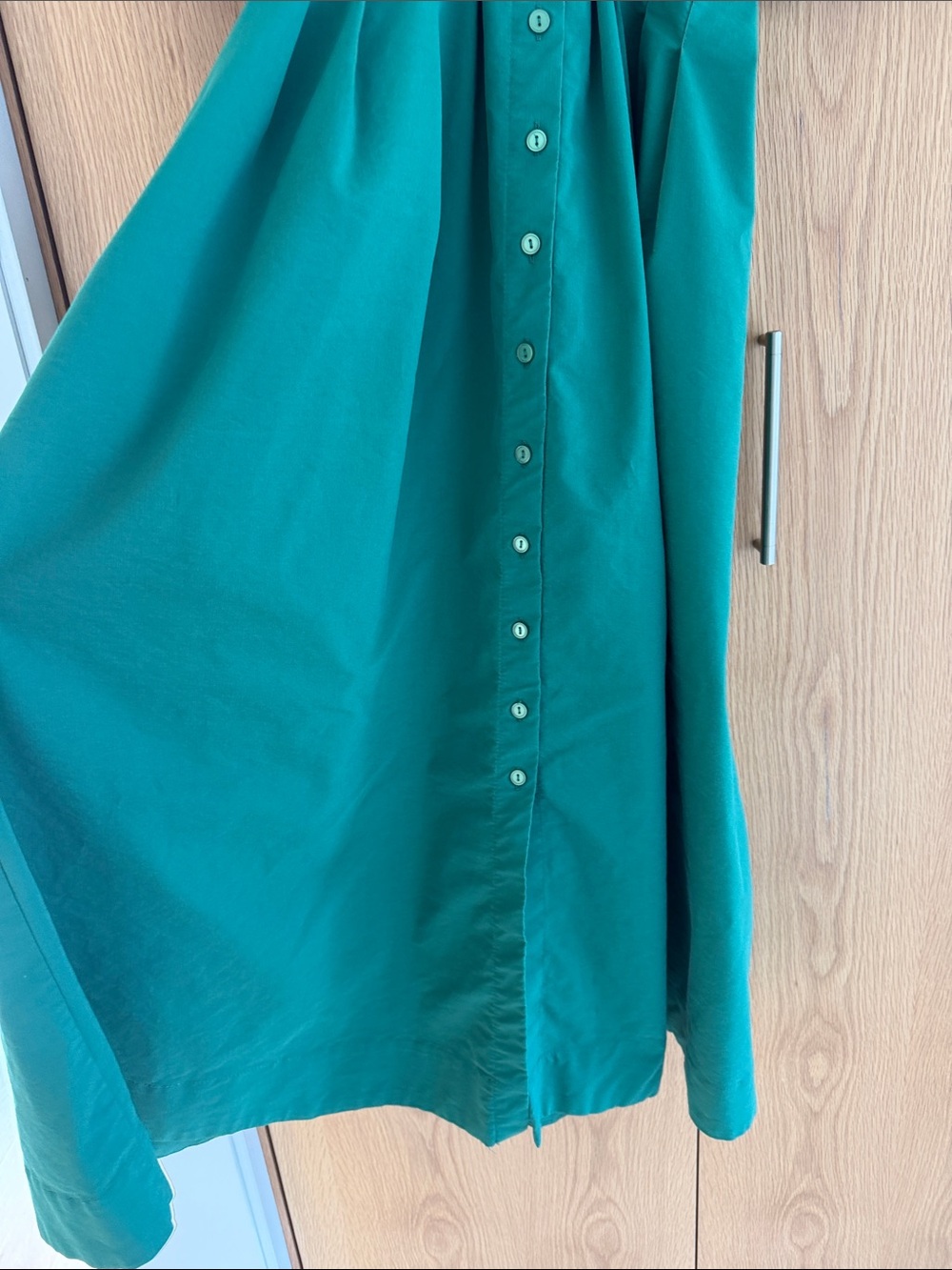 Anthropologie Tobie Shirtdress Exquise Emerald Green Midi Dress SMALL - Picture 4 of 5